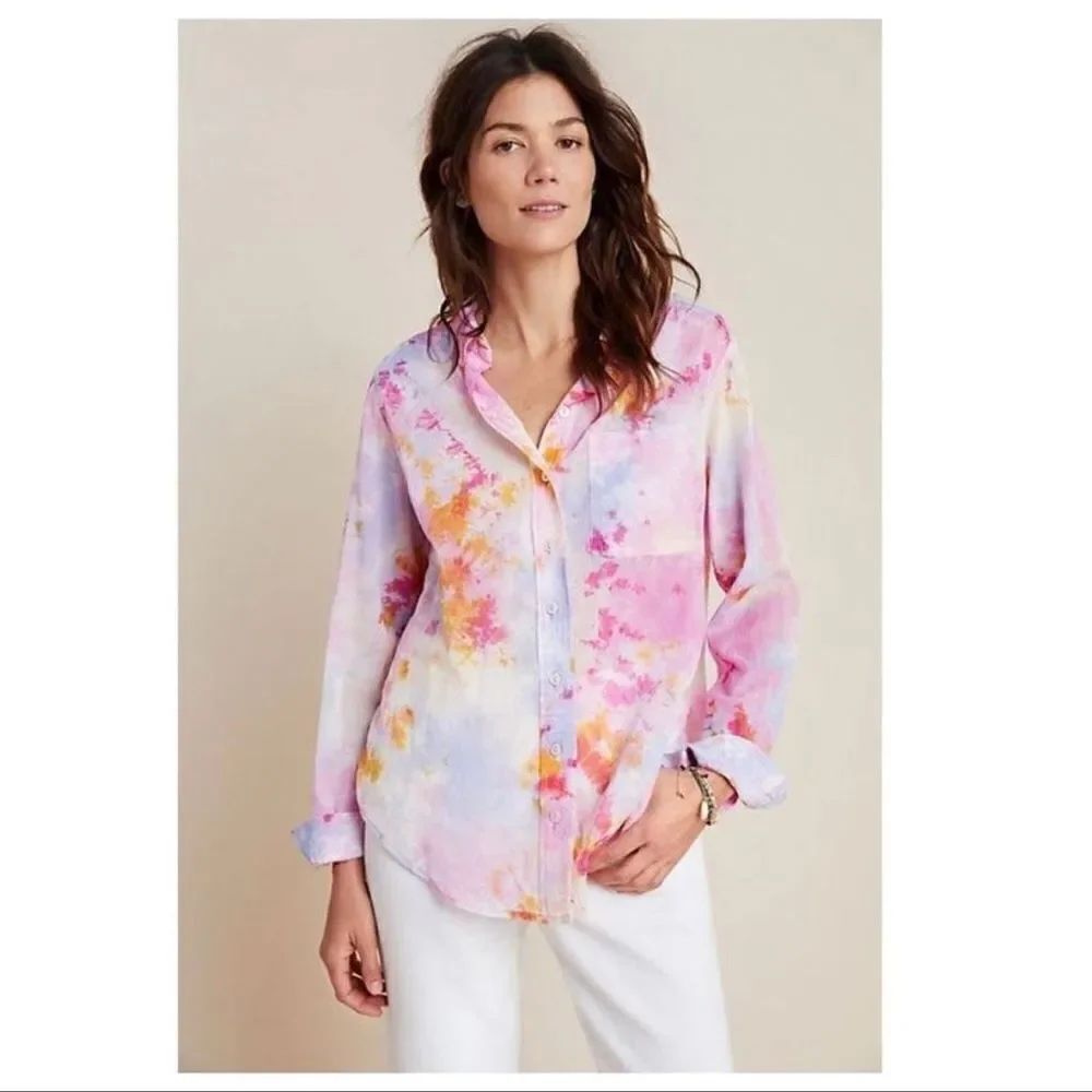 Anthropologie Pilcro The Cate Classic Tie-Dye Buttondown